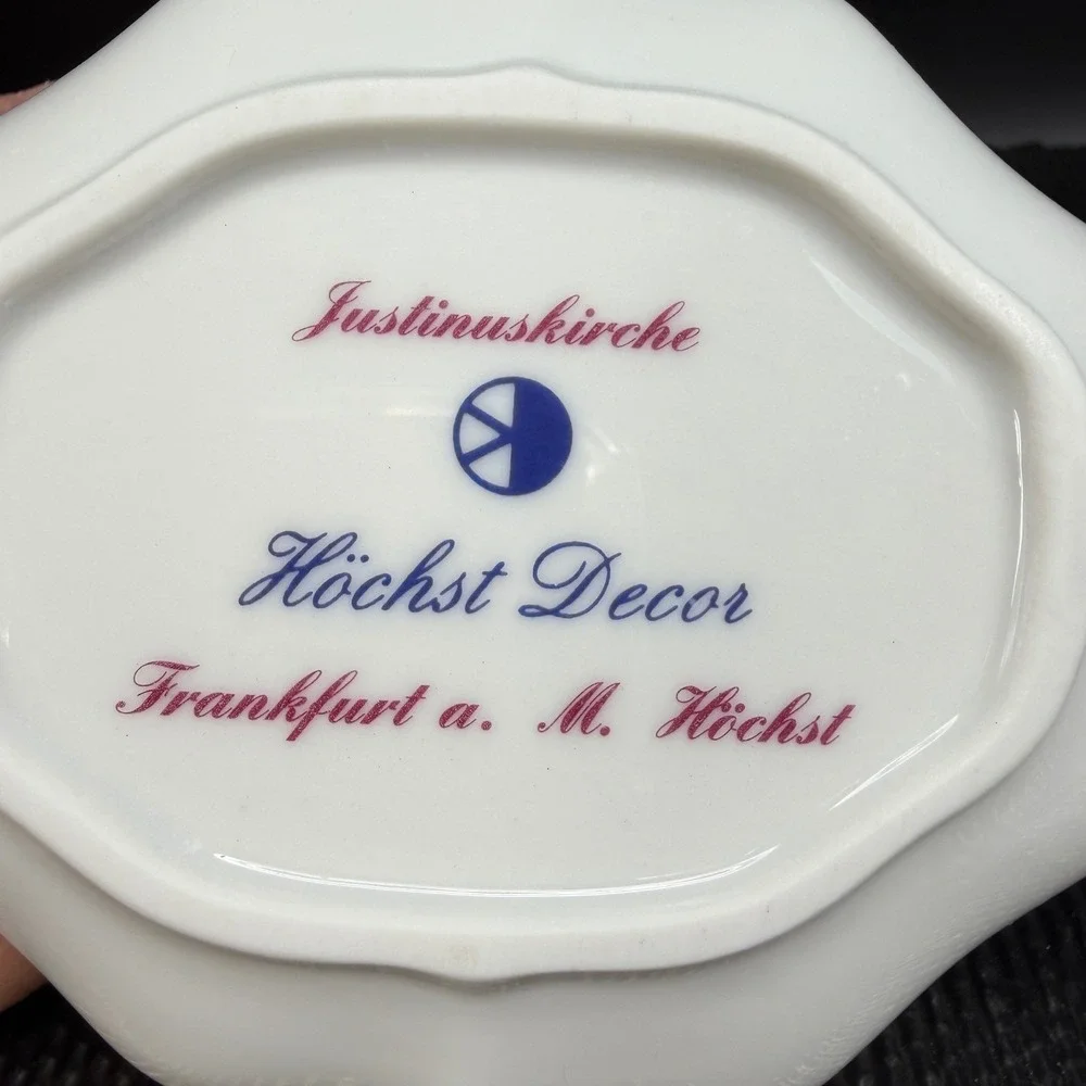 Hochst Decor Justinuskirche Frankfurt Porcelain Trinket Dish Purple Gold‎ Trim